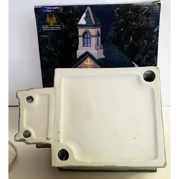 Holiday Expressions - Vintage Christmas Lighted Village House Porcelain Church - Picture 7 of 7